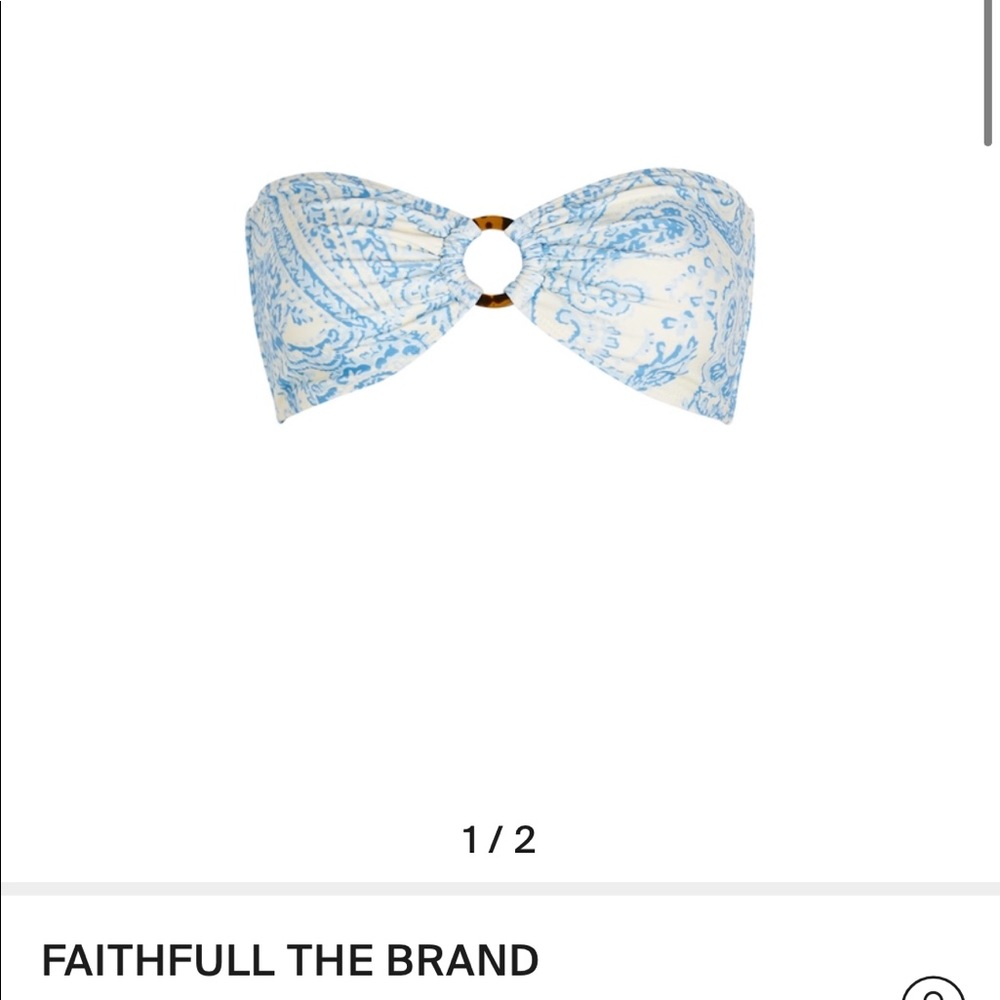 FAITHFULL THE BRAND Malady Paisley-print Bikini Top In Powder Blue Faye Paisley